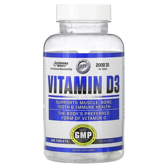 Hi Tech Pharmaceuticals, Vitamine D3, 2 000 UI, 100 comprimés