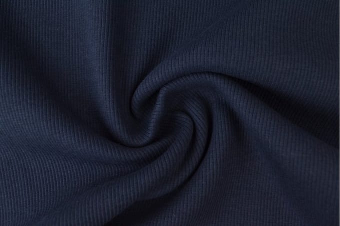Rib boordstof - Donker marineblauw - 1 meter - Per meter - 60cm breed