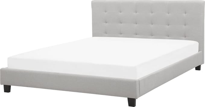 ROCHELLE - Tweepersoonsbed - Lichtgrijs - 160 x 200 cm - Polyester