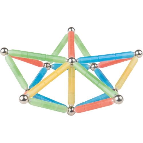 Playtive Magnetische bouwset - Glow in de dark - 56-delig - Bont gekleurd