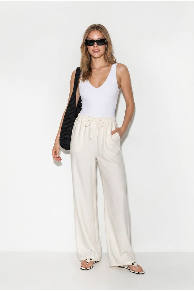 Dames Wijde Pijp Crêpe Broek