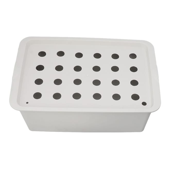 24 Gaten Grijs Hydroponisch Systeem Kweekbox met Timer Zuurstofpomp Hydroponisch Systeem Plantenbak VS gray