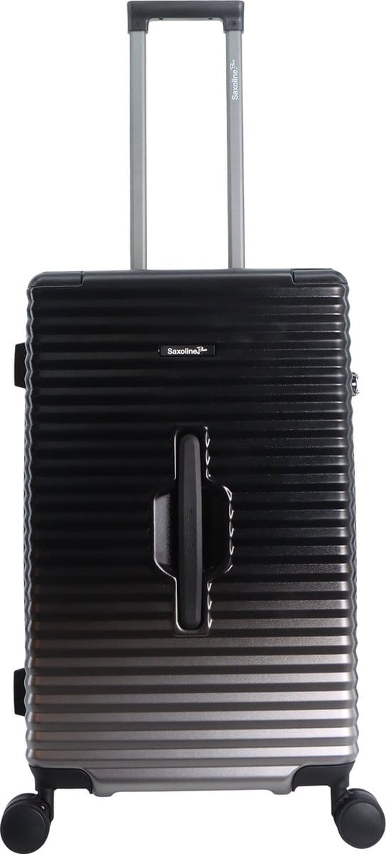 Saxoline Blue – Elite | Trunk Harde Koffer / Trolley / Reiskoffer – Medium – Zwart - Zwart / Medium