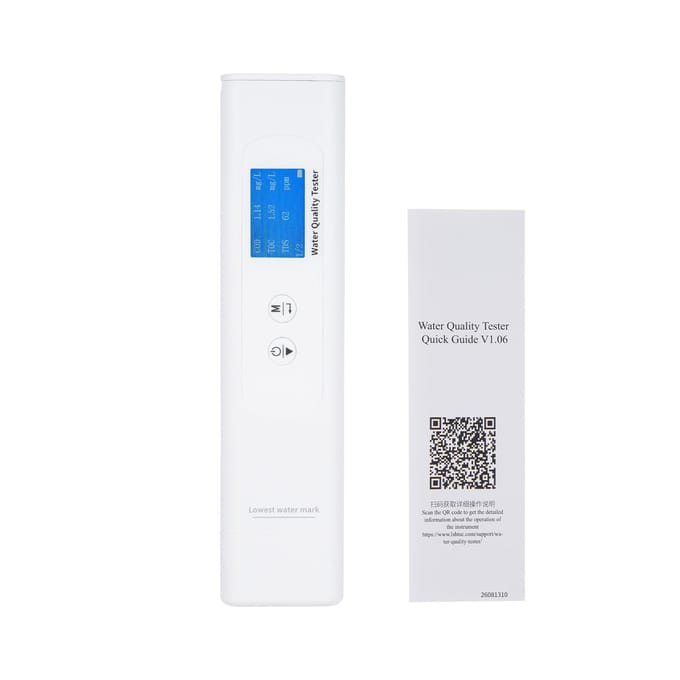 Détecteur de Qualité de l'Eau 6 en 1 TDS, COT, DCO, UV275, CE, Testeur de Température pour Eau Potable blanc