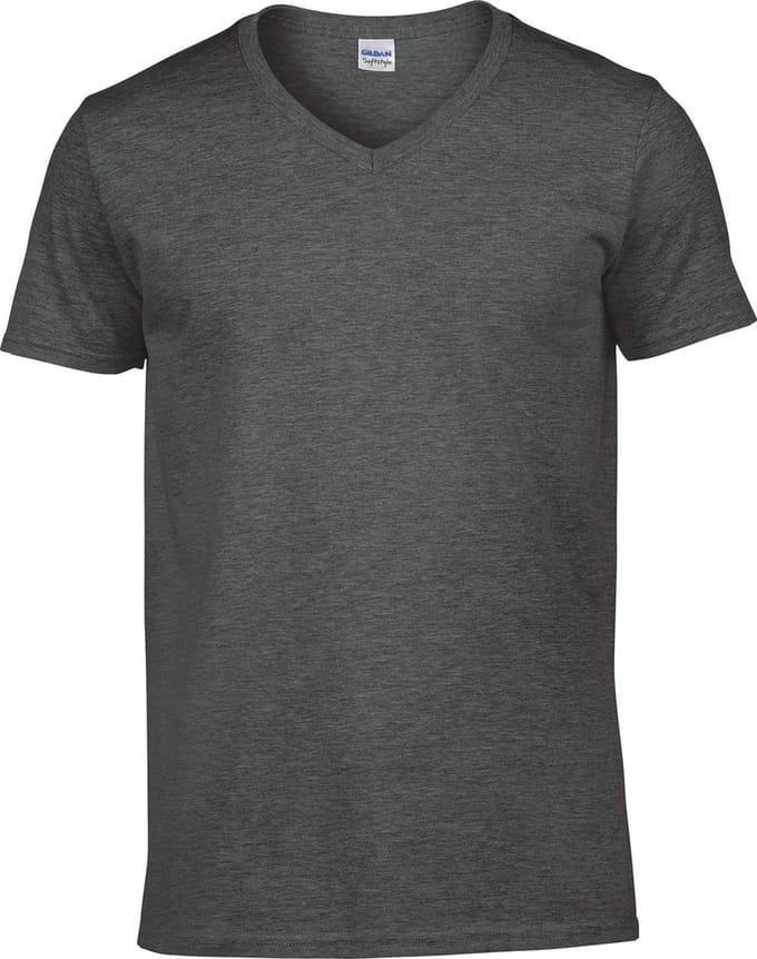 Gildan - Softstyle® Adult V-Neck T-Shirt - Dark Heather - M