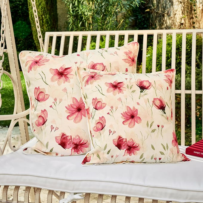 LOBERON Kussenhoes set van 2 Doravela rood/crème