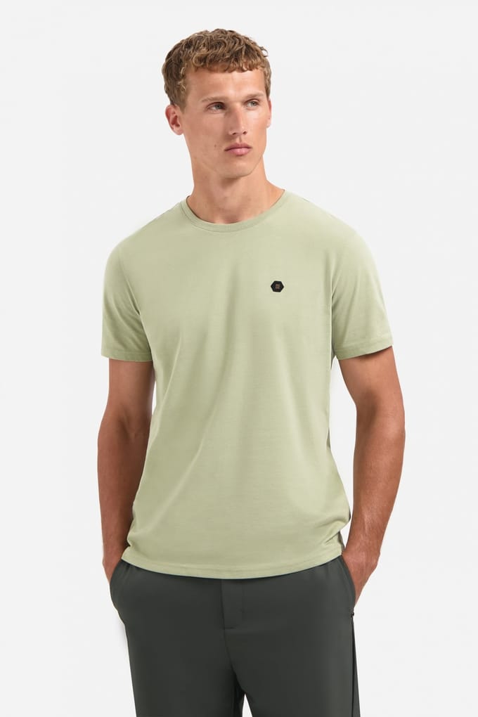 No Excess T-shirt Crewneck Peached Light Moss Größe: M | Basic T-Shirts Outlet | Herren | Orange