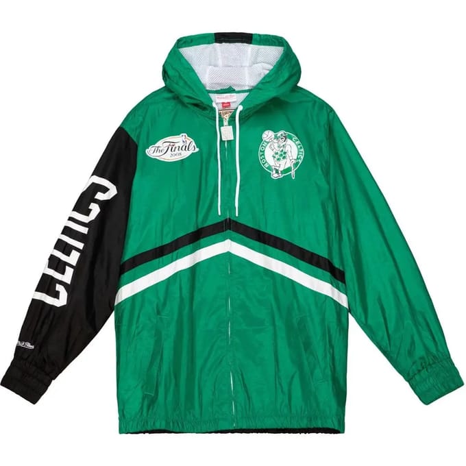 Herenwindjack NBA Onmiskenbaar windjack met volledige ritssluiting Hardhout Classics Boscel Kelly Groen
