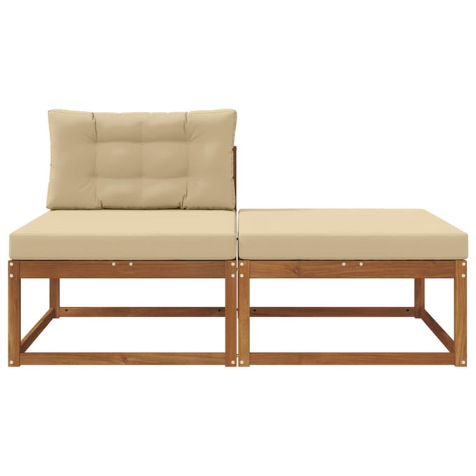vidaXL - Sectie - Sofa - Eenheden - met - kussen - 2 - Stuk - Naturel