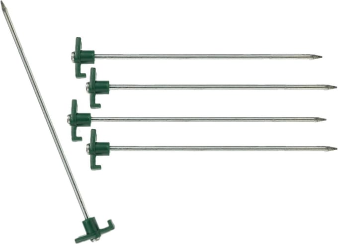 Grondpennen/tentharingen - 28x st - metaal met haak - 25 cm - rotspennen