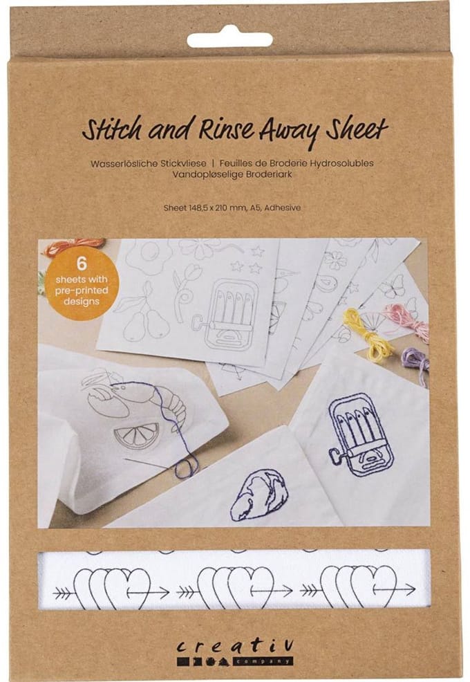 Creativ Company Stitch en Rinse Away Vel Decorative designs A5 Vel 148.5x210 mm 6 Vel/ 1 pack