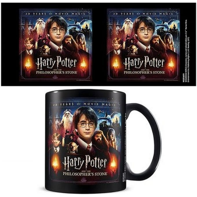 Harry Potter 20 jaar film magie mok (Zwart/Multikleurig)