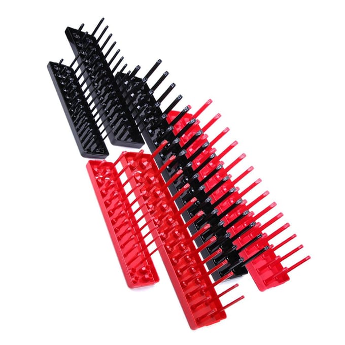 6 STuks MetrischInch Dophouder Organizer Multifunctioneel Plastic Dop Opbergrek Tray black