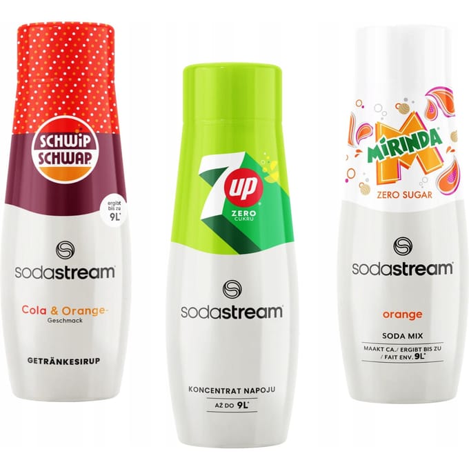 SodaStream Serie - Frisdrank Concentraten Set - Schwip Schwap - 7up Free - Mirinda Zero