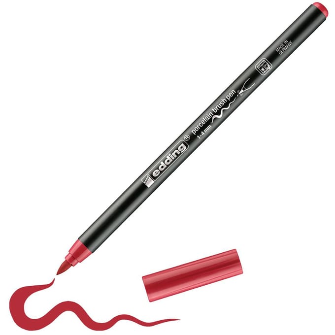 edding-4200 porselein brushpen karmijnrood 1ST 1-4 mm / 4-4200019