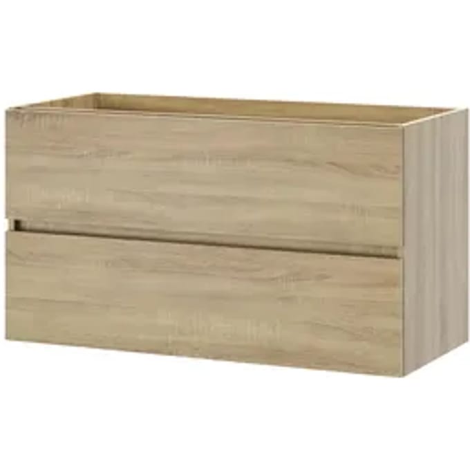 Tiger Wastafelonderkast Condo 100cm - Licht Eiken Mat - Met 2 Lades
