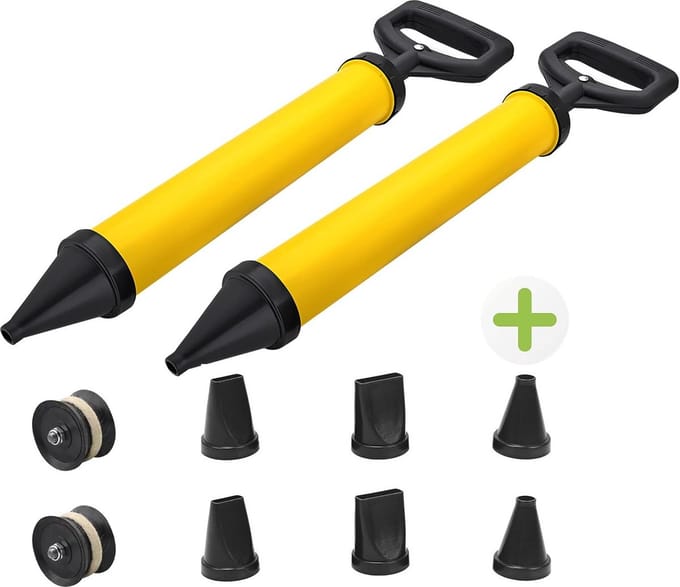 Mortelspuit met accessoires voor efficiënt voegen en reparaties