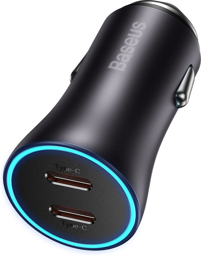 Baseus Golden Contactor Pro car charger 2x USB-C 40W (Dark Gray)