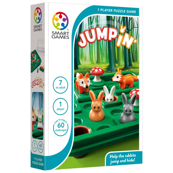 SmartGames Jump In' - Logisch Denkspel - Breinbreker met 60 Uitdagingen - Compact Reisspel & Solospel voor Kinderen & Volwassenen - Vanaf 7 Jaar