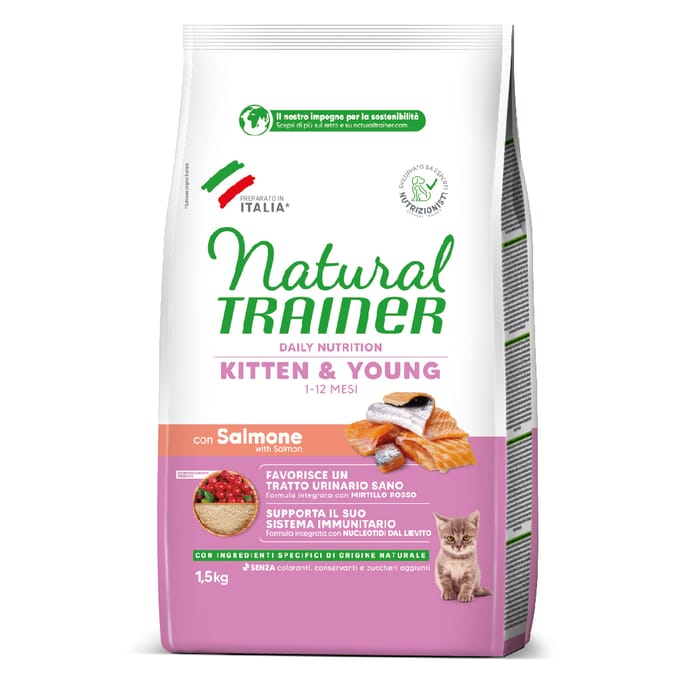 2x 1,5kg Zalm Naturel Trainer Kitten brokken Kat