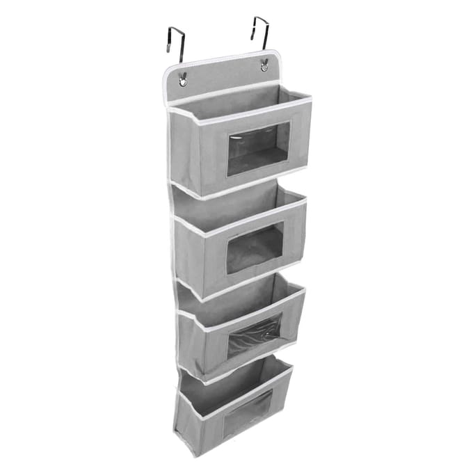 Hangende Kast Organizer Meerlaags Sterk Draagvermogen Non-woven Over Deur Organizer grijs