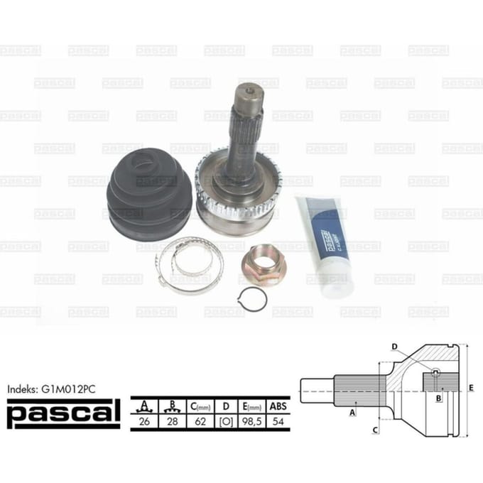 Homokineet reparatie set, aandrijfas PASCAL G1M012PC