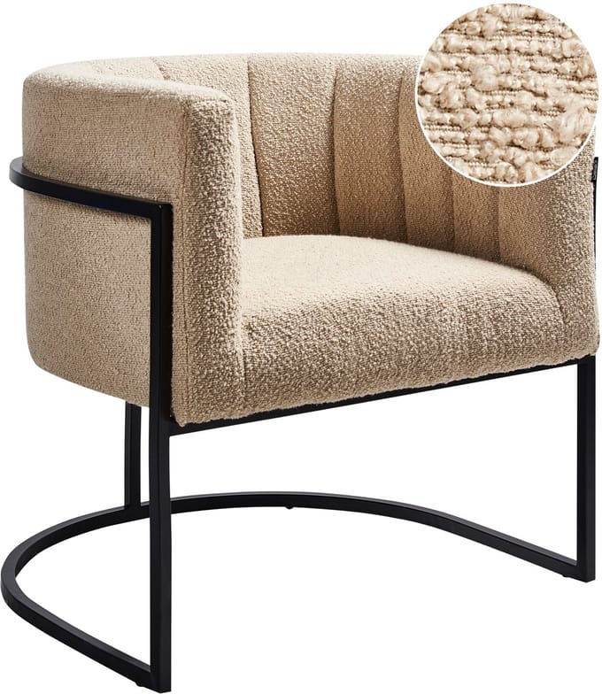 LARVIK II - Fauteuil - Beige - Bouclé