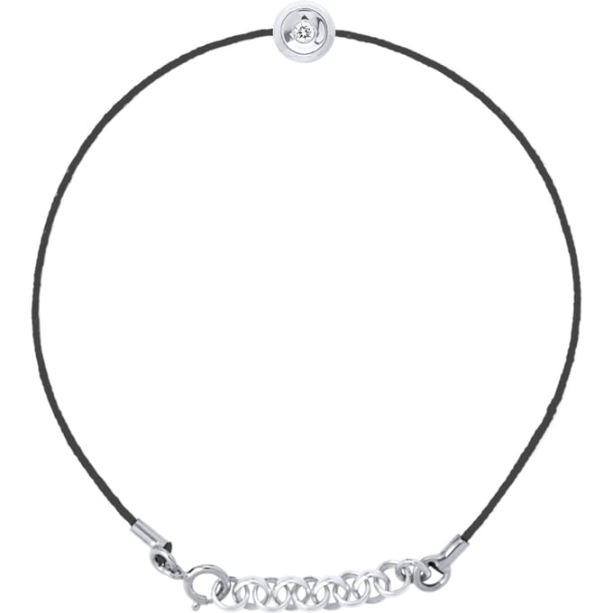Diamond armband set met Clos 0,03 Cts Black Nylon 925