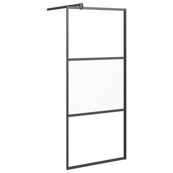 vidaXL - Douche - schermen - Zwart - 80 - x - 195 - cm - Glas - en - Aluminium