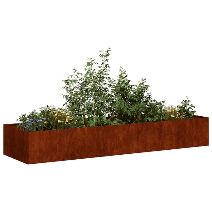 vidaXL - Plantenbak - roestig - 280x80x40 - cm - weervast - staal