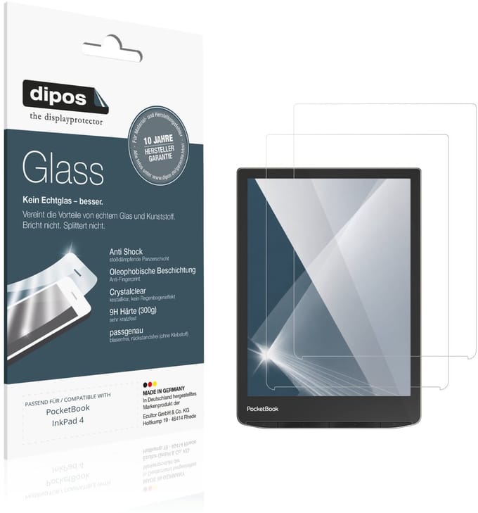 dipos – 2x Pantserfolie geschikt voor PocketBook InkPad 4 | 9H Screenprotector