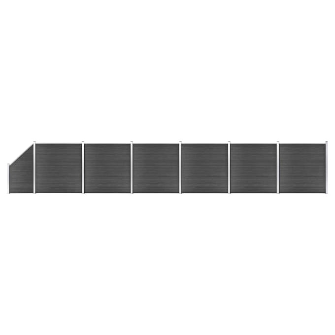 vidaXL - Schuttingpanelenset - 1138x(105-186) - cm - HKC - zwart