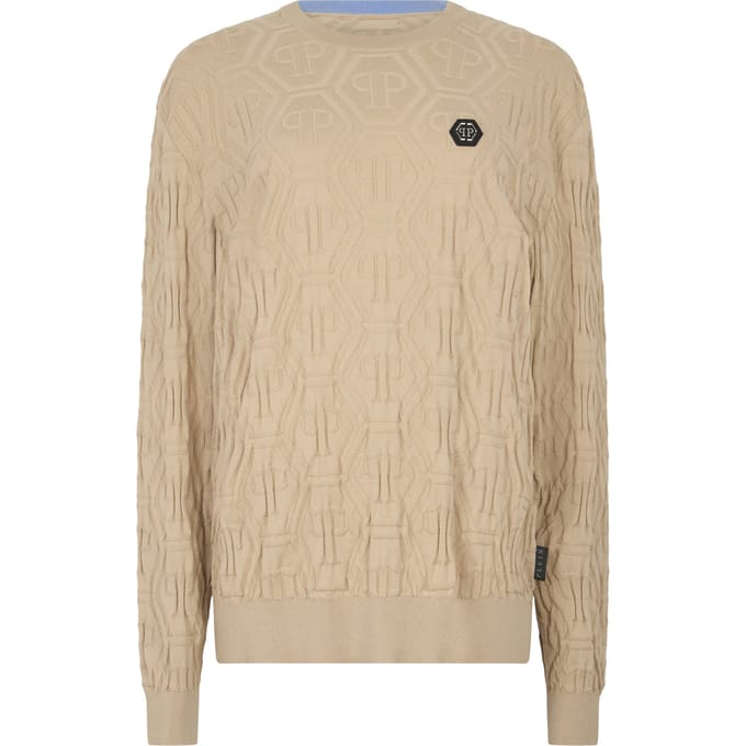 Jacquard Round Neck Pullover Monogram