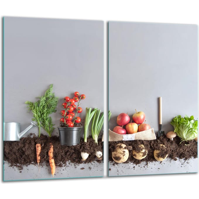 TMK ArtDeko - Snijplank - 2x 30x52 cm - Glas - Warme Kleuren