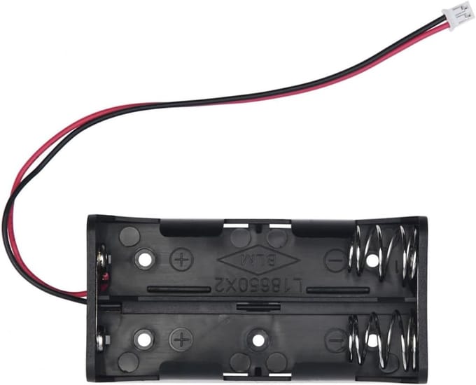 Dubbele Batterijhouder - Parallel Connector - DIY Projecten - Verlengde Capaciteit - 72 mm Cellen - Zwart