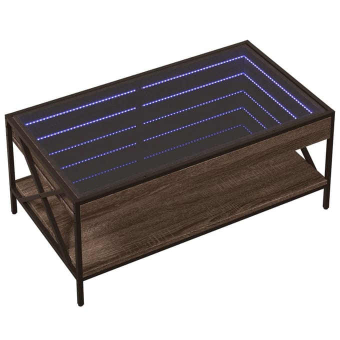 vidaXL - Salontafel - met - Infinity - LED - 90x50x38 - cm - bruin - eikenkleurig