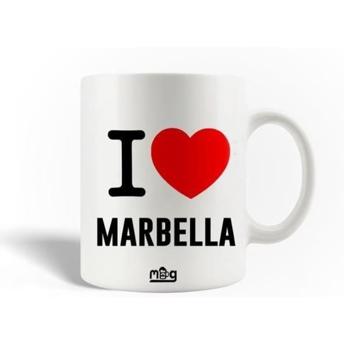 Mug en Céramique - MANIACASE - I Love Marbella - 30cl - Blanc - Compatible lave-vaisselle