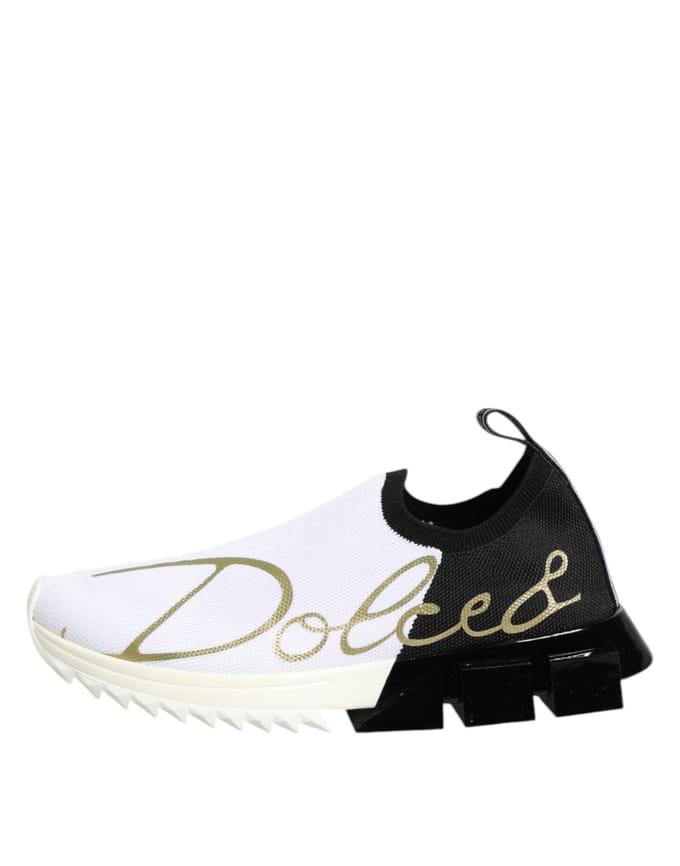 Dolce & Gabbana Witte Zwarte Lage Sorrento Sneakers Schoenen