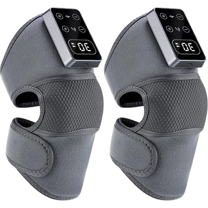 Masseur de genou chauffant rechargeable avec vibration 5 niveaux Coussin chauffant pour support de relaxation