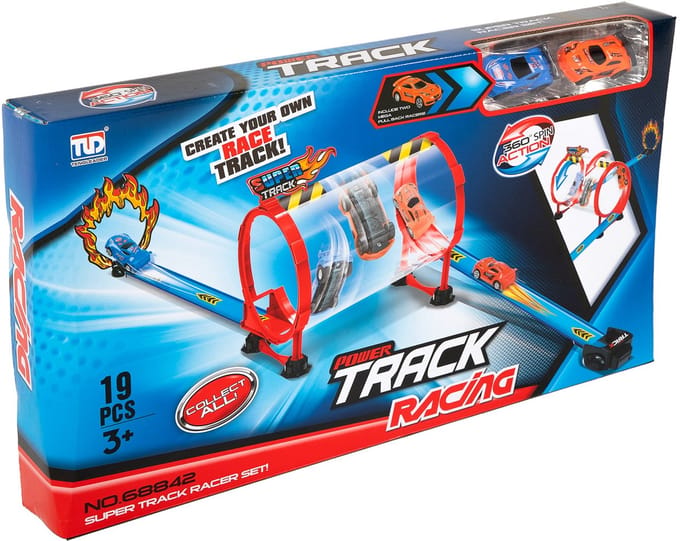 Auto Racebaan Set Koker Duel, 19dlg.