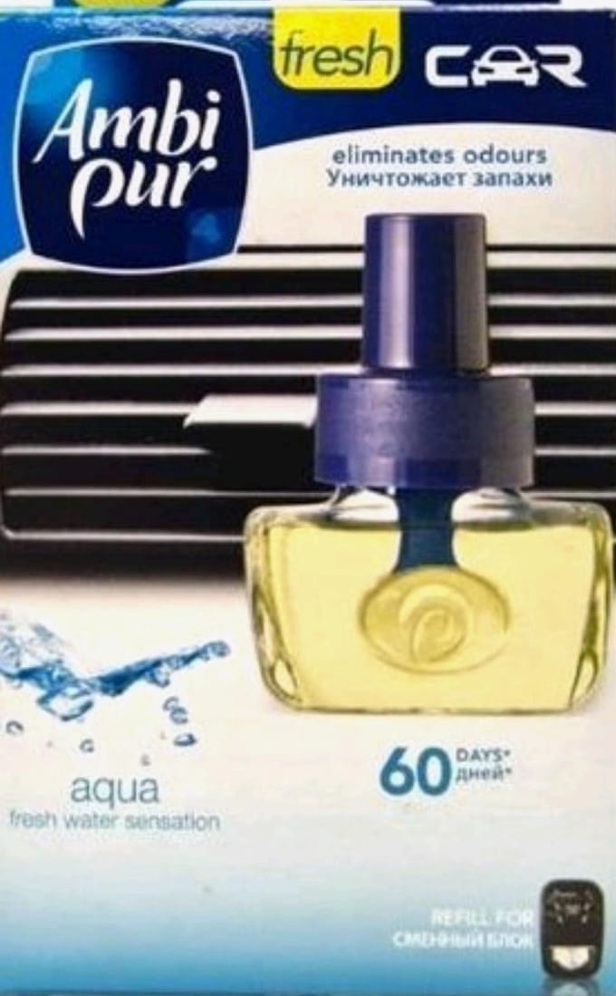 Ambi Pur Auto Luchtverfrisser Navulling Aqua - 7ml