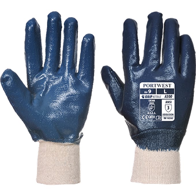 Nitril handschoen met gebreid manchet, Portwest A300
