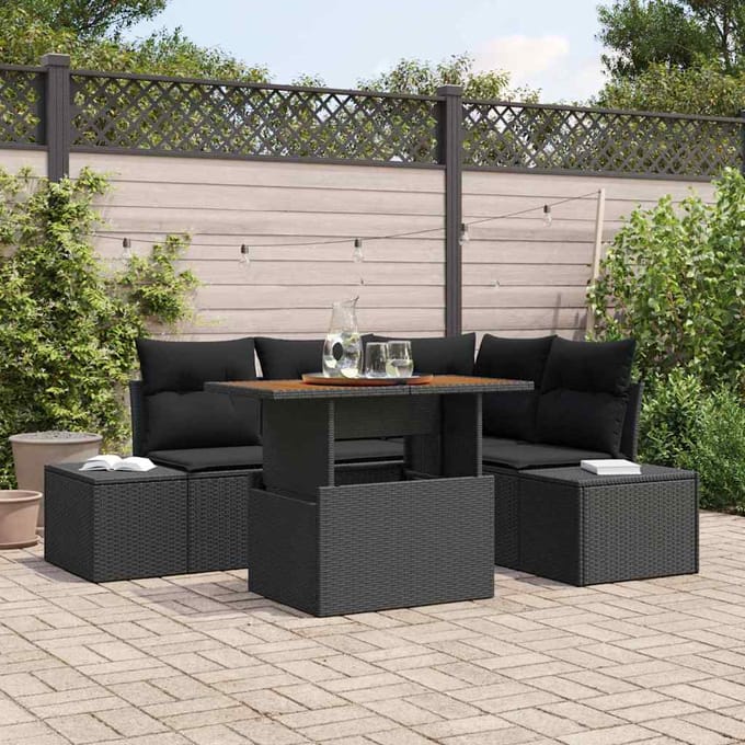 vidaXL - Tuinbank - Set - 5 - st - Zwart - en - Bruin