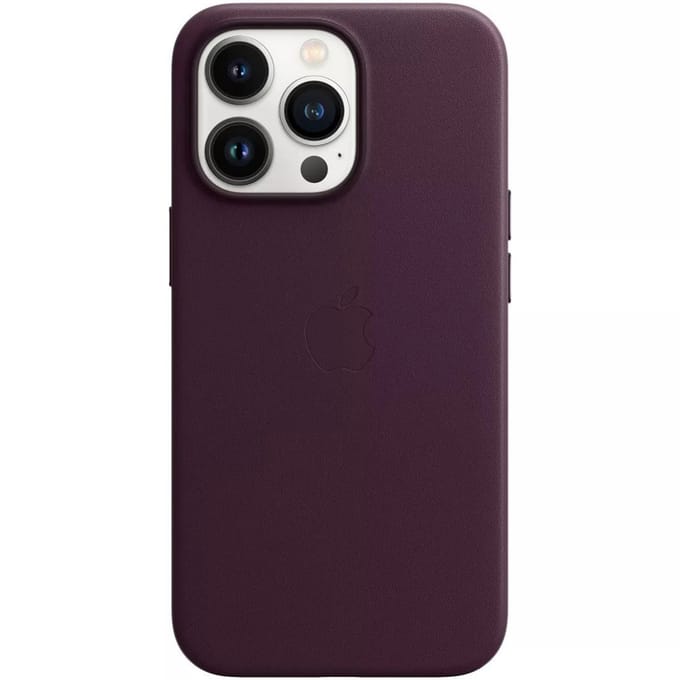 Leather Backcover MagSafe voor de Apple iPhone 13 Pro - Dark Cherry