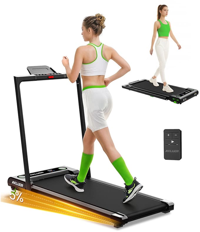 AKLUER 480L-B Loopband met Opvouwbare Handgreep – 2.5PK Stil, Inklapbaar, 150 kg – Ideaal Cadeau