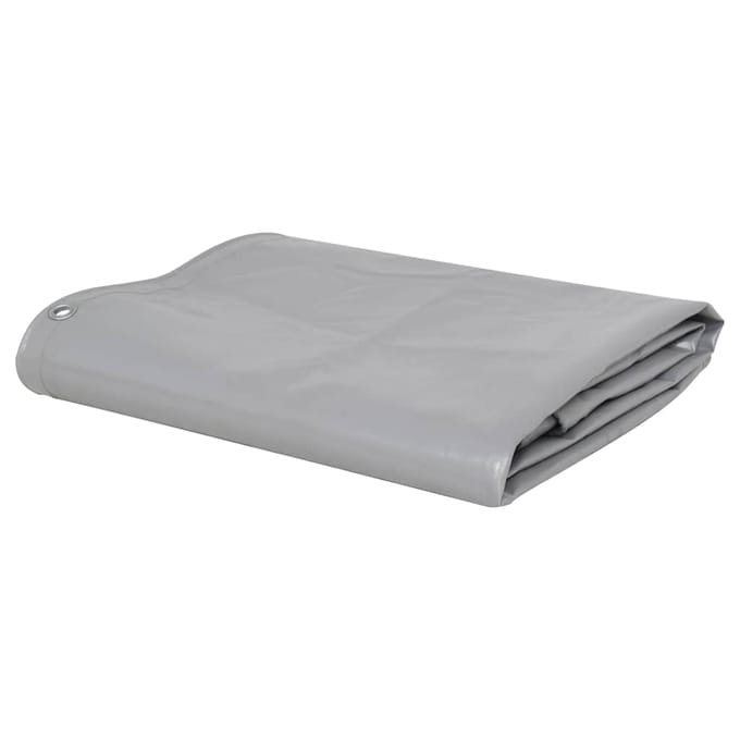 vidaXL - Zeilen - Grijs - 3 - x - 3 - m - Canvas - met - PVC-coating