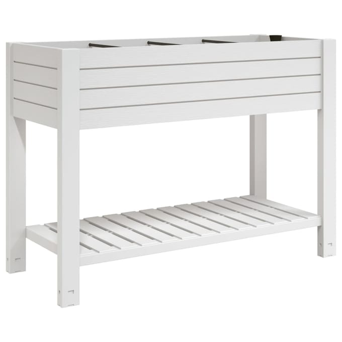 vidaXL - Plantenbak - verhoogd - 110x45x79 - cm - polypropeen - wit