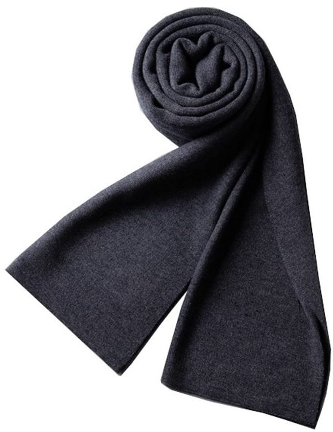Woolblend Sjaal Heren – Effen Sjaal – Men's Shawl - Dark Grey