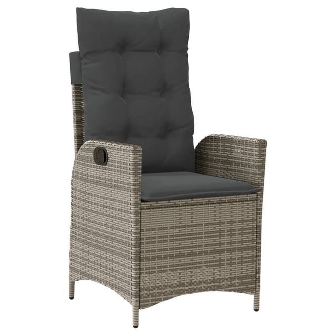 vidaXL - 7-delige - Tuinset - met - kussens - poly - rattan - grijs