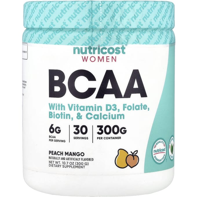 Nutricost, Femmes, BCAA, Pêche Mangue, 10,6 oz (300 grammes)